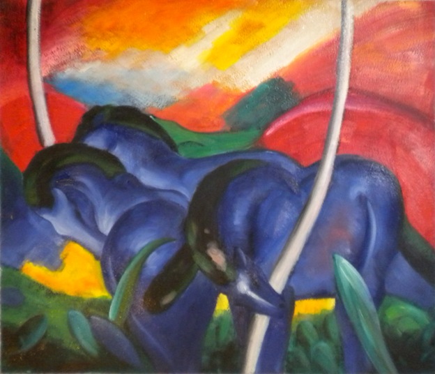 Vendita falso d'autore Die grossen blauen pferde di Franz Marc